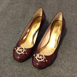 Michael Kors Fulton Mid Heel Patent Leather Heels